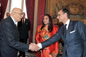 Da dx Il Console delle Maldive in Italia Luca Fiormonte in un recente incontro con il Presidente della Repubblica Giorgio Napolitano