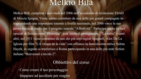 Corso di Teatro con <strong>Melkio Bilà</strong>