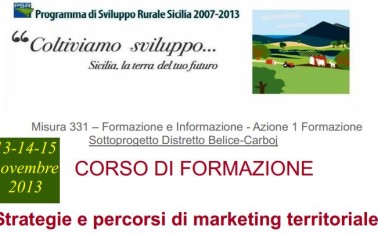 <strong>Corso di Formazione</strong>: “Strategie e percorsi di marketing territoriale”