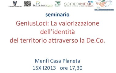 <strong>GeniusLoci De.Co.</strong> Sicilia presentazione a Menfi