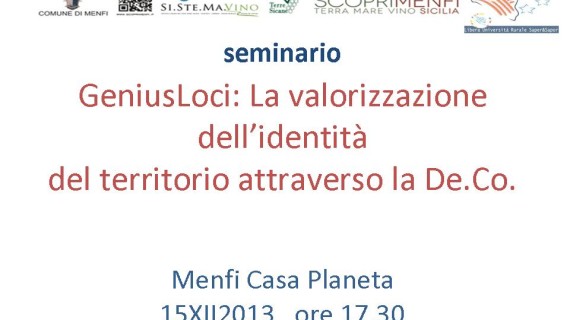 <strong>GeniusLoci De.Co.</strong> Sicilia presentazione a Menfi