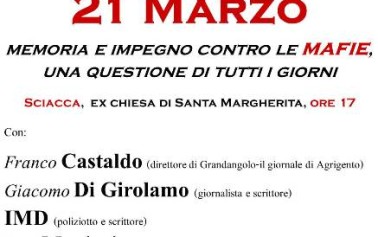 21 Marzo a <strong>Sciacca</strong>: memoria e impegno contro le mafie, una questione di tutti i giorni