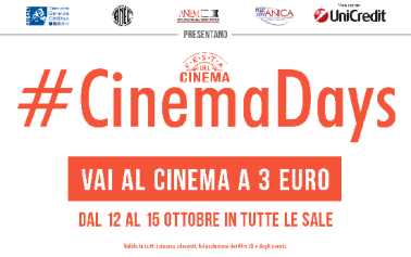 Film in sala a soli 3 euro dal 12 al 15 ottobre:  arriva CinemaDays