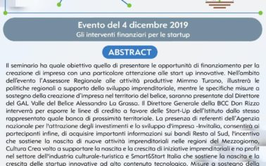 Scienza: a Partanna il seminario dal titolo: “Gli interventi finanziari per le Startup”