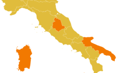 Vincono i governatori: Italia gialla tranne Sicilia, Puglia, Sardegna, Umbria